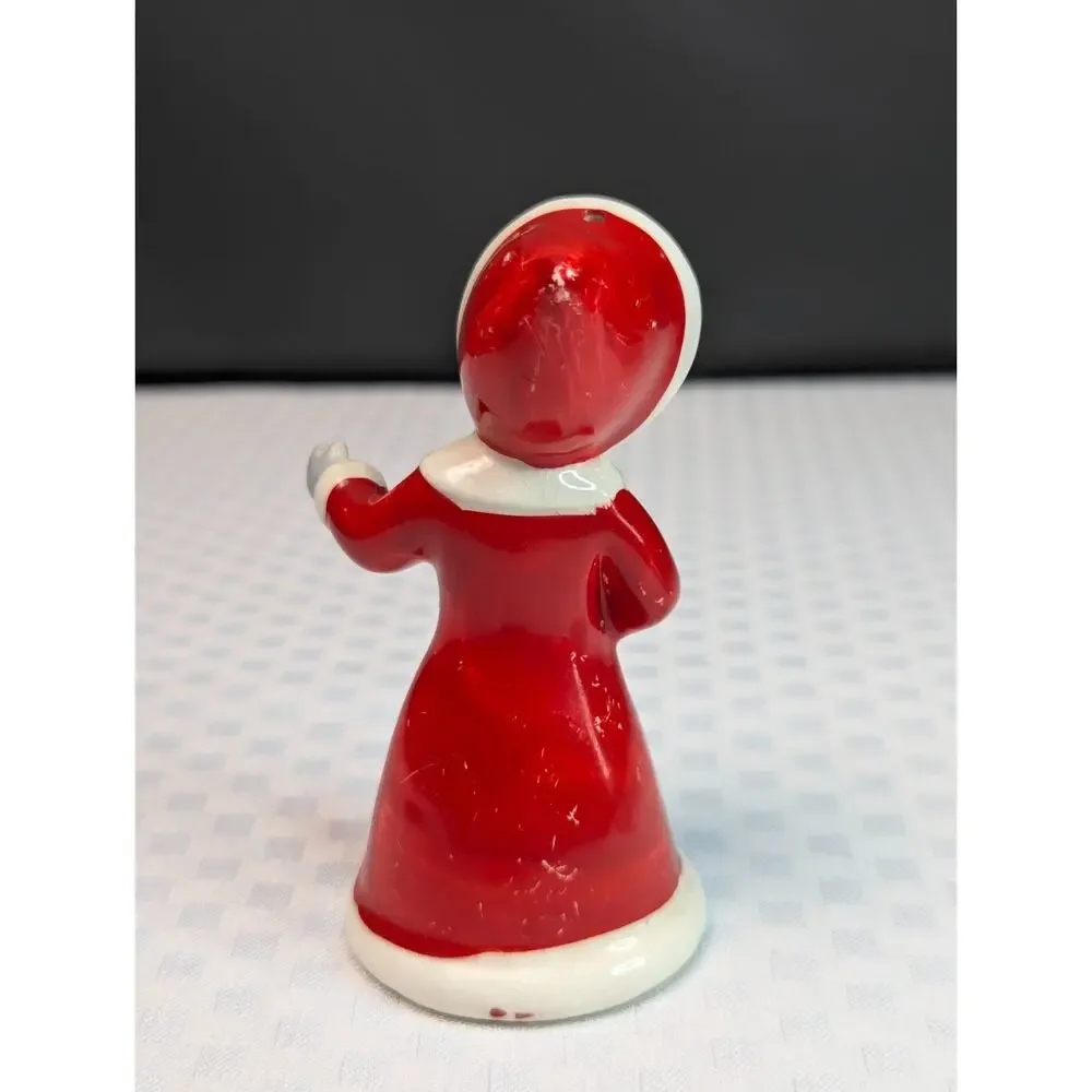 Vintage Napco Japan Christmas Caroler Girl Single Salt N Pepper Shaker